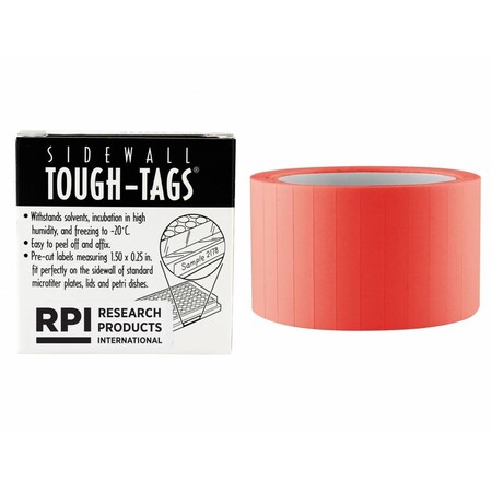 Diversified Biotech Tough-Tags, Sidewall, Laser, 0.25x1.5, Red, 3120/pk, 3120PK 247116R